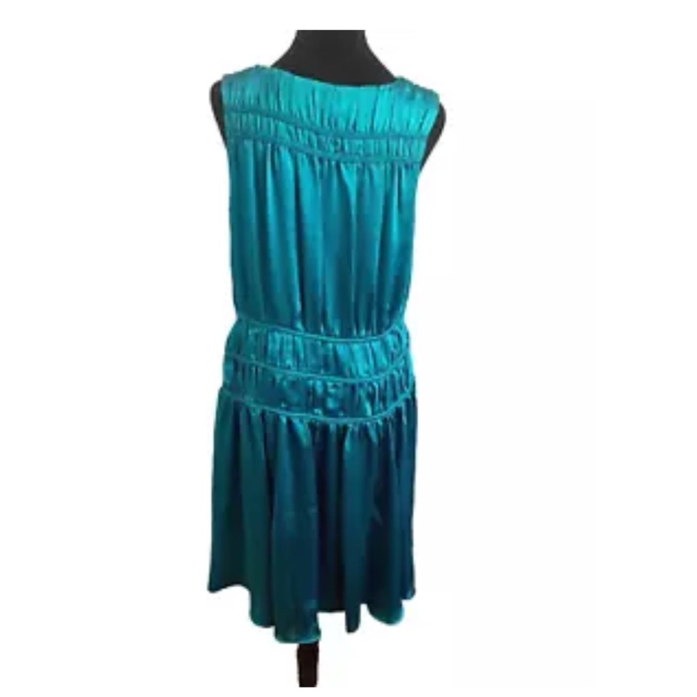 Trina Turk Ruched Islander Shirred A-Line Dress Size 12 - Picture 5 of 7